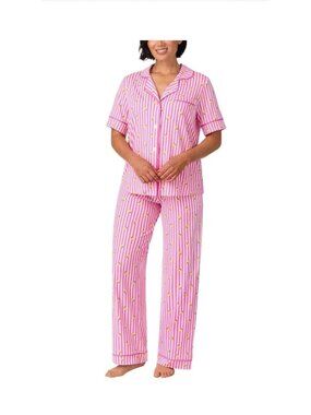 Room Service Women’s Pajama Set 2-Piece Button Down Sleepwear large new with tag